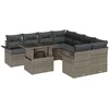 Image de vidaXL - Tuinbank - Set - met - kussen - met - opslag - 9 - pcs - Grijs - Poly - Riet