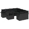 Image de vidaXL - Tuinbank - Set - met - kussen - met - opslag - 9 - pcs - Zwart - Poly - Riet
