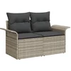 Image de vidaXL - Tuinbank - Set - met - kussen - met - opslag - 6 - pcs - Lichtgrijs - Poly - rattan