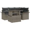 Image de vidaXL - Tuinbank - Set - met - kussen - met - opslag - 5 - pcs - Grijs - Poly - rattan