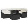 Image de vidaXL - Tuinbank - Set - met - kussen - met - opslag - 6 - pcs - Zwart - Poly - rattan