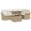 Image de vidaXL - Tuinbank - Set - met - kussen - met - opslag - 6 - pcs - Beige - Poly - rattan