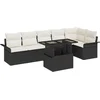 Image de vidaXL - Tuinbank - Set - met - kussen - met - opslag - 7 - pcs - Zwart - Poly - rattan