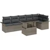 Image de vidaXL - Tuinbank - Set - met - kussen - met - opslag - 7 - pcs - Grijs - Poly - rattan
