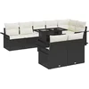 Image de vidaXL - Tuinbank - Set - met - kussen - met - opslag - 9 - pcs - Zwart - Poly - rattan