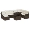 Image de vidaXL - Tuinbank - Set - met - kussen - met - opslag - 9 - pcs - Bruin - en - Crème