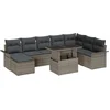 Image de vidaXL - Tuinbank - Set - 9 - pcs - Grijs - Poly - Rattan - en - Poedergecoat - Staal