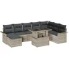 Image de vidaXL - Tuinbank - Set - 9 - pcs - Lichtgrijs - Poly - Rattan - en - Poedergecoat - Staal