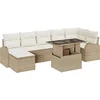 Image de vidaXL - Tuinbank - Set - met - kussen - met - opslag - 8 - pcs - Beige - Poly - rattan