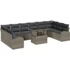 Image de vidaXL - Tuinbank - Set - met - kussen - met - opslag - 11 - pcs - Grijs - Poly - rattan