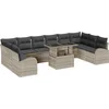 Image de vidaXL - Tuinbank - Set - met - opslag - 11 - pcs - Lichtgrijs - Poly - rattan