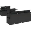 Image de vidaXL - Tuinbank - Set - met - kussen - met - opslag - 6 - pcs - Zwart - Poly - rattan