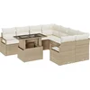 Image de vidaXL - Tuinbank - Set - met - kussen - met - opslag - 9 - pcs - Beige - Poly - rattan