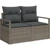 Image de vidaXL - Tuinbank - Set - met - opslag - 7 - pcs - Grijs - Poly - rattan