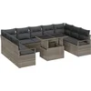 Image de vidaXL - Tuinbank - Set - met - opslag - 10 - pcs - Grijs - Poly - rattan