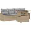 Image de vidaXL - Tuinbank - Set - met - opslag - 5 - pcs - Beige - Poly - rattan