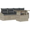 Image de vidaXL - Tuinbank - Set - met - opslag - 5 - pcs - Lichtgrijs - Poly - rattan