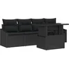 Image de vidaXL - Tuinbank - Set - met - opslag - 5 - pcs - Zwart - Poly - rattan
