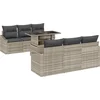 Image de vidaXL - Tuinbank - Set - met - opslag - 7 - pcs - Lichtgrijs - Poly - rattan