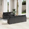 Image de vidaXL - Tuinbank - Set - met - kussen - met - opslag - 8 - pcs - Zwart - poly - rattan