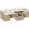 Image de vidaXL - Tuinbank - Set - met - kussen - met - opslag - 8 - pcs - Beige - poly - rattan