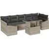 Image de vidaXL - Tuinbank - Set - met - opslag - 8 - pcs - Lichtgrijs - Poly - rattan