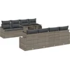 Image de vidaXL - Tuinbank - Set - met - kussen - met - opslag - 9 - pcs - Grijs - poly - rattan