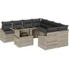 Image de vidaXL - Tuinbank - Set - met - opslag - 9 - pcs - Lichtgrijs - Poly - rattan