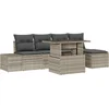 Image de vidaXL - Tuinbank - Set - met - opslag - 6 - pcs - Lichtgrijs - Poly - rattan