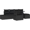 Image de vidaXL - Tuinbank - Set - met - opslag - 6 - pcs - Zwart - Poly - rattan