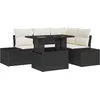 Image de vidaXL - Tuinbank - Set - met - kussen - met - opslag - 5 - pcs - Zwart - poly - rattan