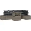 Image de vidaXL - Tuinbank - Set - met - opslag - 6 - pcs - Grijs - Poly - rattan