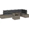 Image de vidaXL - Tuinbank - Set - met - kussen - met - opslag - 7 - pcs - Grijs - poly - rattan
