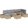 Image de vidaXL - Tuinbank - Set - met - opslag - 8 - pcs - Beige - Poly - rattan