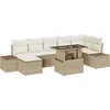 Image de vidaXL - Tuinbank - Set - met - opslag - 8 - pcs - Beige - Poly - rattan