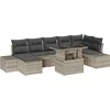 Image de vidaXL - Tuinbank - Set - met - opslag - 8 - pcs - Lichtgrijs - Poly - rattan