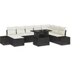 Image de vidaXL - Tuinbank - Set - met - opslag - 9 - pcs - Zwart - Poly - rattan