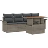 Image de vidaXL - Tuinbank - Set - met - opslag - 5 - pcs - Grijs - Poly - rattan
