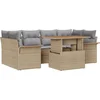 Image de vidaXL - Tuinbank - Set - met - opslag - 7 - pcs - Beige - Poly - rattan