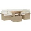 Image de vidaXL - Tuinbank - Set - met - opslag - 6 - pcs - Beige - Poly - rattan