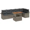 Image de vidaXL - Tuinbank - Set - met - opslag - 7 - pcs - Grijs - Poly - rattan