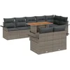 Image de vidaXL - Tuinbank - Set - met - opslag - 9 - pcs - Grijs - Poly - rattan