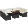 Image de vidaXL - Tuinbank - Set - met - opslag - 10 - pcs - Zwart - Poly - rattan
