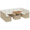 Image de vidaXL - Tuinbank - Set - met - opslag - 10 - pcs - Beige - Poly - rattan