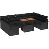 Image de vidaXL - Tuinbank - Set - met - opslag - 10 - pcs - Zwart - Poly - rattan