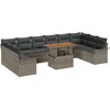 Image de vidaXL - Tuinbank - Set - met - opslag - 9 - pcs - Grijs - Poly - rattan