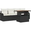 Image de vidaXL - Tuinbank - Set - met - opslag - 5 - pcs - Zwart - poly - rattan