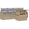 Image de vidaXL - Tuinbank - Set - met - opslag - 5 - pcs - Beige - poly - rattan