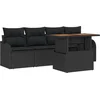 Image de vidaXL - Tuinbank - Set - met - opslag - 5 - pcs - Zwart - poly - rattan