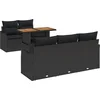 Image de vidaXL - Tuinbank - Set - met - opslag - 6 - pcs - Zwart - Poly - rattan